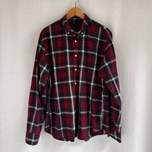 J Crew - Men's button down - red and dark blue plaid - Size Large